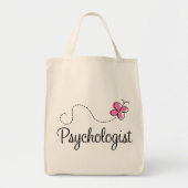 Tote Bag Psychologue rose mignon de papillon (Devant)