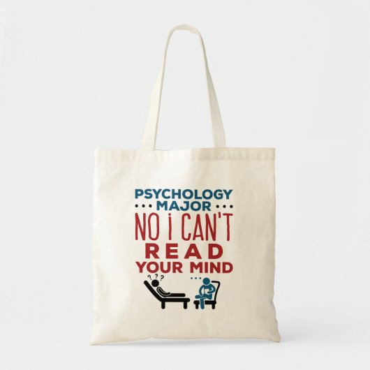 Tote Bag Psychology Major No I Can't Read Your Mind (Devant)
