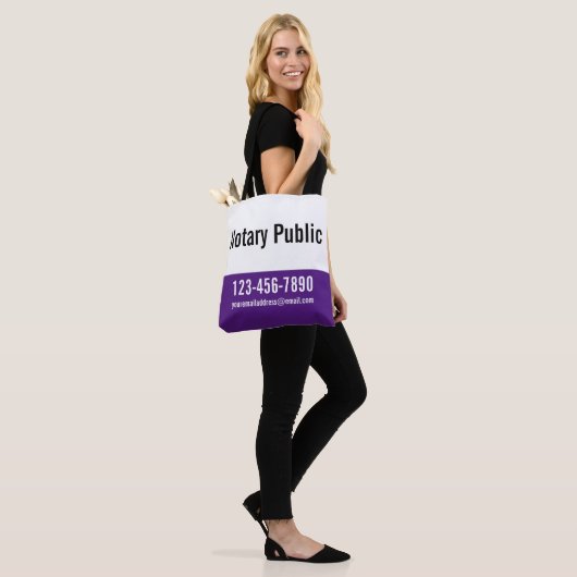 Tote Bag Publicité royale royale violet blanc (Sur le modèle)