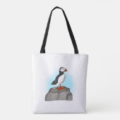 Tote Bag Puffin à main fine personnalisé (Dos)