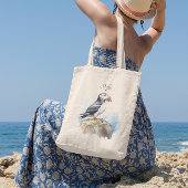 Tote Bag Puffin sur une aquarelle rocheuse, personnalisé