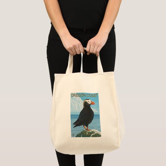 Tote Bag Puffin touffé de la côte de l'Oregon (Devant (produit))