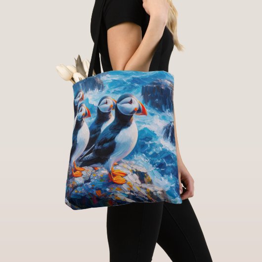Tote Bag Puffins (De près)