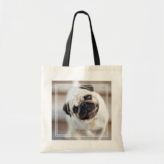 Tote Bag Pug Head Tilt (Devant)