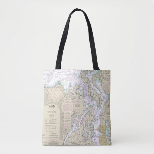 Tote Bag Puget Sound Graphique nautique 18440 (Devant)