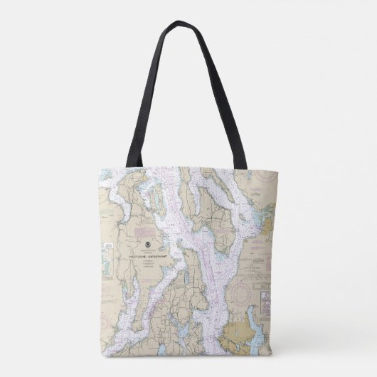 Tote Bag Puget Sound-Northern Part Graphique nautique 18441 (Dos)