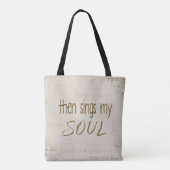 Tote Bag "Puis Chante Mon Âme" Texte Sur Partition (Dos)