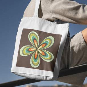 Tote Bag Puissance des fleurs hippie de printemps rétro des