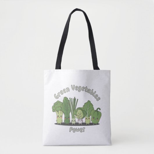 Tote Bag Puissance des légumes verts (Devant)