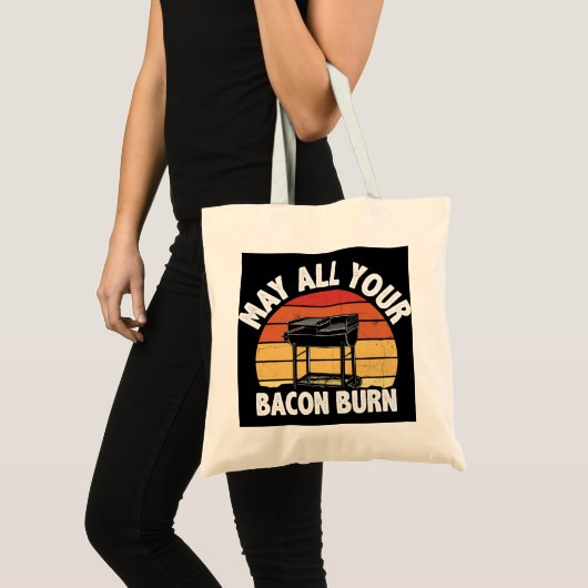 Tote Bag Puisse Toutes Vos Bacon Brûler Effrayant BBQ Grill (Devant (produit))