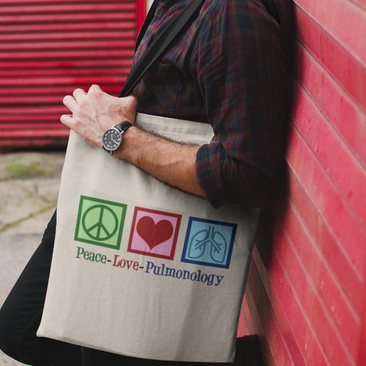 Tote Bag Pulmonologue Peace Love Pulmonologie