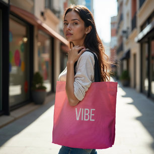 Tote Bag Pulse au coucher du soleil - Coral magenta