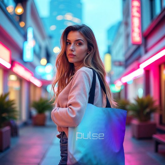 Tote Bag Pulse Prism - Vaporwave Vibe Gradient