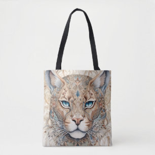 Tote Bag Puma Face Surreal Art