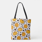 Tote Bag Pumpkin color seamless pattern, hand drawn squash (Dos)