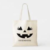 Tote Bag Pumpkin Smile, Halloween Gift (Dos)