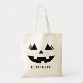 Tote Bag Pumpkin Smile, Halloween Gift (Devant)
