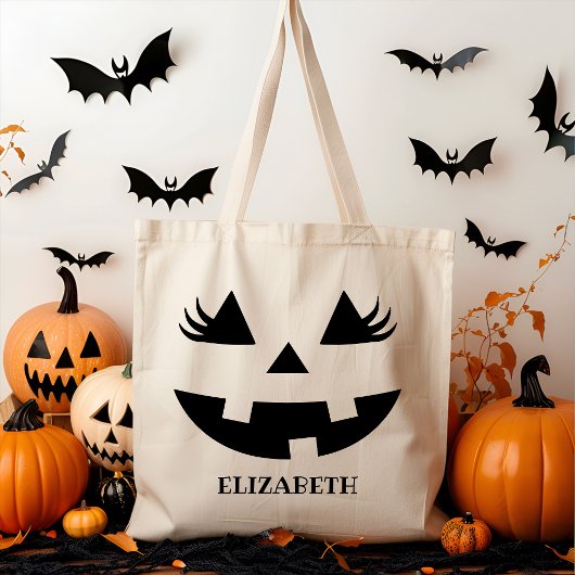Tote Bag Pumpkin Smile, Halloween Gift