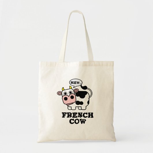 Tote Bag Pun animal amusant de vache française (Devant)