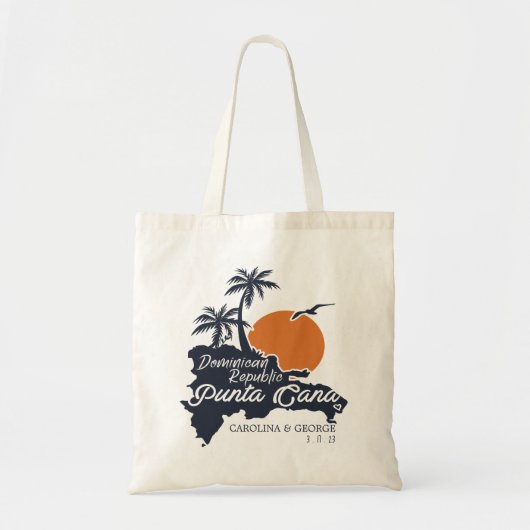 Tote Bag Punta Cana Marine Retro Coucher de soleil Mariage (Devant)