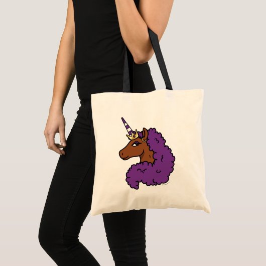 Tote Bag Purple Afro Unicorn (Devant (produit))