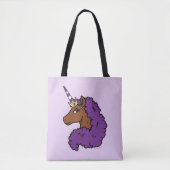 Tote Bag Purple Afro Unicorn (Devant)