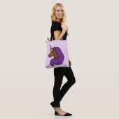 Tote Bag Purple Afro Unicorn (Sur le modèle)