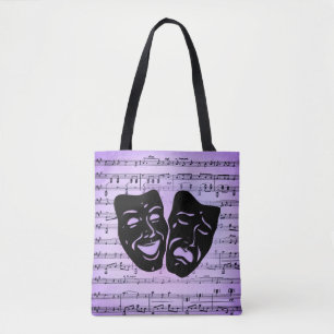 Tote Bag Purple Art unit les masques de théâtre