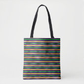 TOTE BAG PURPLE BLACK GREEN OR MARDI GRAS STRIPES (Devant)