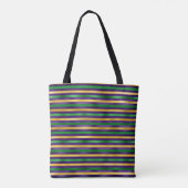 TOTE BAG PURPLE BLACK GREEN OR MARDI GRAS STRIPES (Dos)
