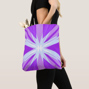 Tote Bag Purple Bleu Blanc Noël Starburst Star Festive
