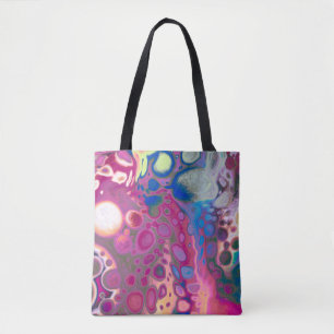 Tote Bag Purple, bleu et rose numérique moderne Abstrait