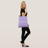 Tote Bag Purple Bridesmaid Proposition Maid honoré Don (Sur le modèle)