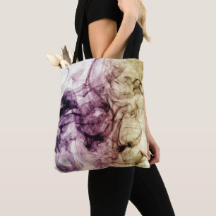 Tote Bag Purple Brown Smoky Dust Abstrait