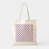 Tote Bag Purple Check, Checkerboard Pattern, Checkered (Dos)