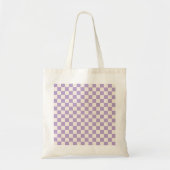 Tote Bag Purple Check, Checkerboard Pattern, Checkered (Devant)