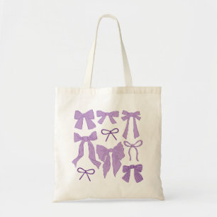 Tote Bag Purple Coquette Girl Bows