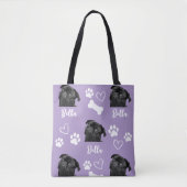 Tote Bag Purple Custom Love Empreinte de patte Amoureux des (Devant)