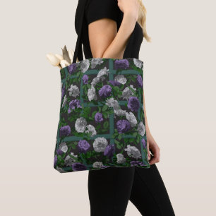 Tote Bag Purple Élégant Roses floraux