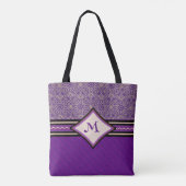 Tote Bag Purple et Gold Royal Abstrait (Dos)