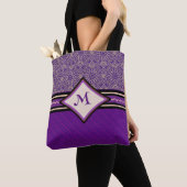 Tote Bag Purple et Gold Royal Abstrait (De près)