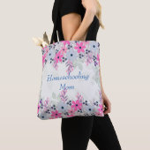 Tote Bag Purple Floral Homeschooling Maman (De près)