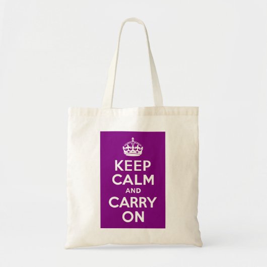 Tote Bag Purple Gardez le calme et continuer (Devant)