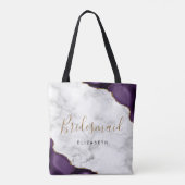 Tote Bag Purple Gold Agate Marble Bridesmaid (Dos)