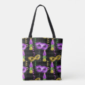 TOTE BAG PURPLE & GOLD MARDI GRAS MASQUES & TASSEURS (Dos)
