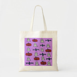 Tote Bag Purple Halloween Fun Print