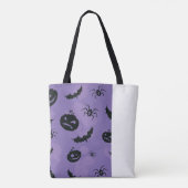 Tote Bag Purple Halloween Tote with creatures booo (Dos)