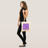Tote Bag Purple hypnotic heart pattern Y2K with sparkles (Devant (modèle))