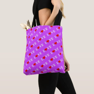 Tote Bag Purple LOVE élégant