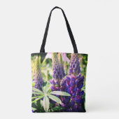 Tote Bag Purple Lupine Flower Trio  (Dos)